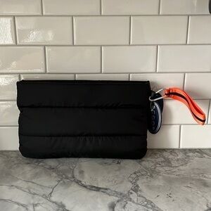 Scoop black clutch quilted shopper & clutch